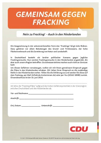 CDU gegen Fracking